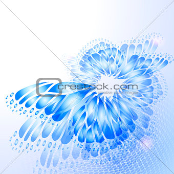 Abstract blue background with butterfly