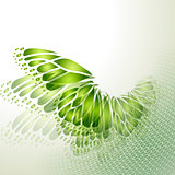Abstract green background with butterfly