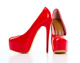 Red high heel women shoes