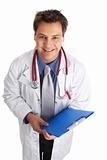 Doctor with medical record.