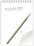 Business idea list notepad wtih page curl
