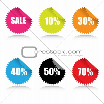 Glossy sale tags with discount