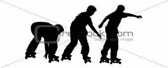 vector image of boy go skating