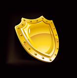 gold security shield guard protection equipment vector illustrat