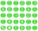 Icons For Web Actions Set Green