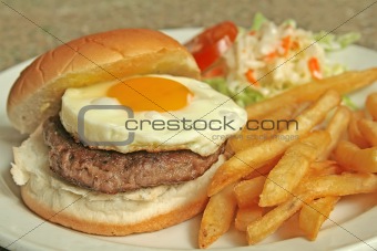 Egg Burger with Side Dishes