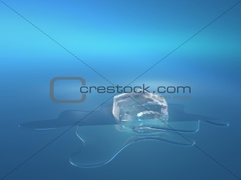 Melted ice cube