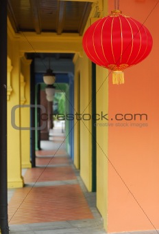 red lantern and corridor in the city