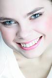 beautiful female smile with perfect healthy teeth