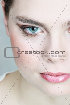 A portret of young woman with blush
