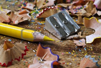 yellow pencil and shavings