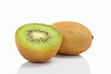 Two half of kiwi fruit