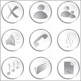 Vector white round web buttons set 2