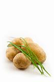 raw potatoes with chives