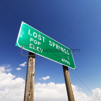 Lost Springs road sign.