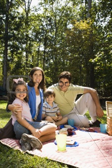 Happy family picnic.