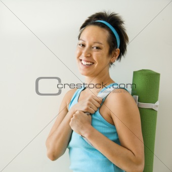Woman going to workout