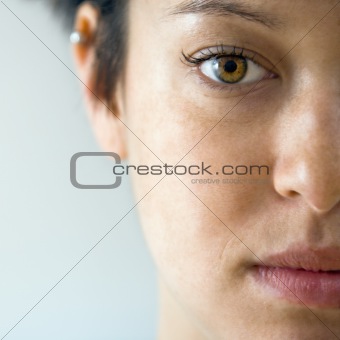 Woman face close up