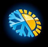 climate symbol icon winter and summer