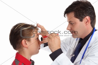 Doctor checking patient eyes