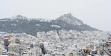 Snow in Athens, Greece