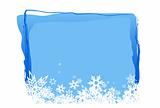 Blue board for text with white snowflakes. Vector