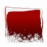 Red board with snowflakes. Vector