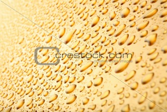 water drops background on gold