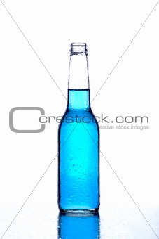 bottle blue on white
