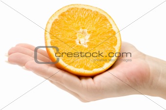 Holding a Sliced Orange