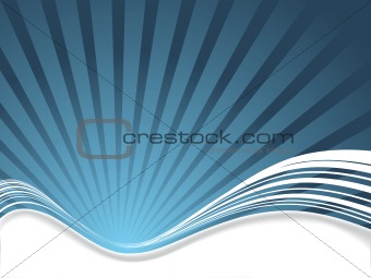 Illustrated abstract background with flowing white wave with copy space