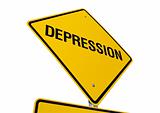 Depression road sign isolated.