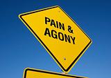 Pain & Agony road sign.