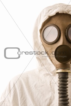 Person in gas mask 