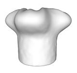 3d render of a white chef hat
