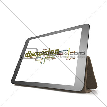 Discussion word cloud on tablet