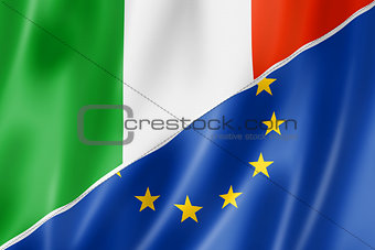Italy and Europe flag