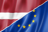 Latvia and Europe flag