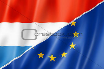 Luxembourg and Europe flag