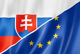 Slovakia and Europe flag