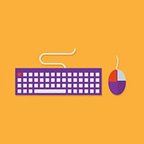 Flat icons of input devices. Keyboard and mouse