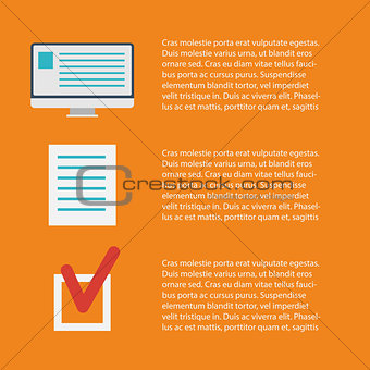 Flat concept of documents for business - vector illustration