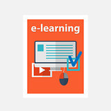 vector flat design illustration concept for online education