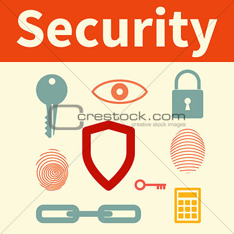 Web security set of icons.
