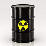 black radioactive barrel