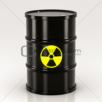 black radioactive barrel