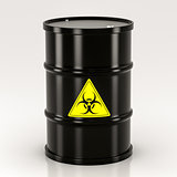 black biohazard barrel