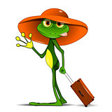 Frog with a suitcase