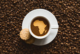 Still life - coffee with map of Africa