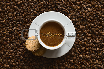 Still life - coffee wtih text Algeria
